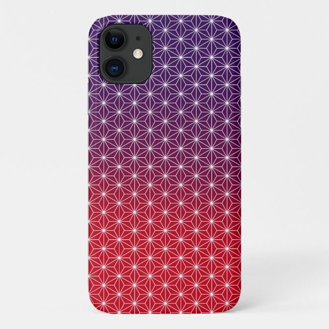 Japanese Asanoha Traditional Print Red & Purple Case-Mate iPhone Case (Back)
