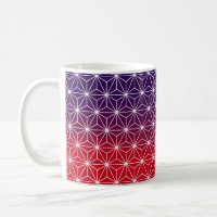 Japanese Asanoha Traditional Print Red & Purple Coffee Mug