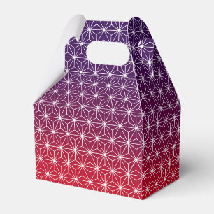 Japanese Asanoha Traditional Print Red & Purple Favor Boxes