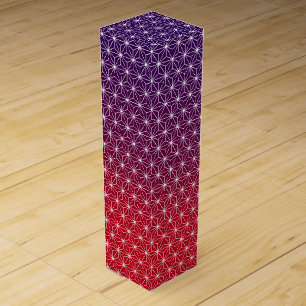 Japanese Asanoha Traditional Print Red & Purple Wine Box