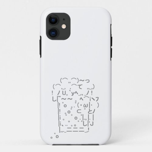 Japanese ASCII Art beer gray iPhone 11 Case