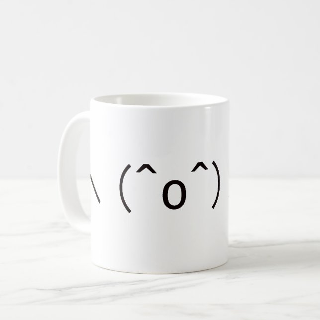 Japanese ASCII Art"\(^o^)/Owa" Coffee Mug