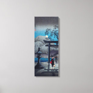 Japanese Asian Art Hakone Lake in Moonlight Canvas Print