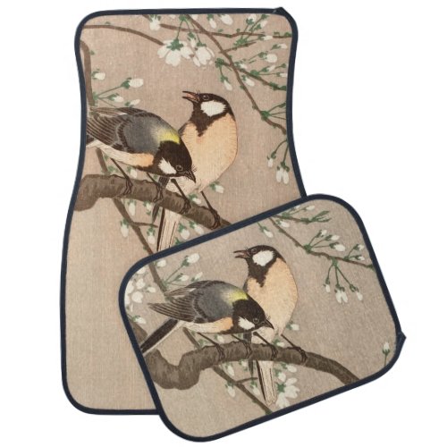 Japanese Asian Bird Chickadee Songbird Car Floor Mat