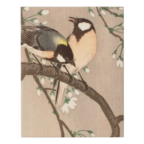 Japanese Asian Bird Chickadee Songbird Faux Canvas Print