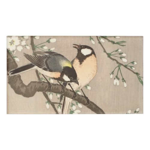 Japanese Asian Bird Chickadee Songbird Name Tag