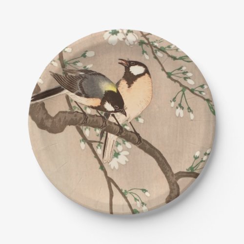 Japanese Asian Bird Chickadee Songbird Paper Plates