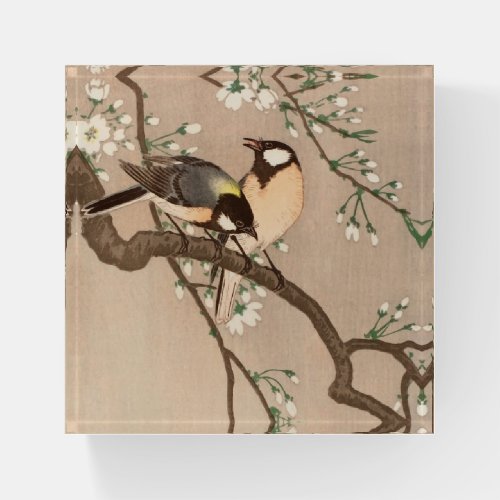 Japanese Asian Bird Chickadee Songbird Paperweight