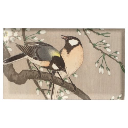 Japanese Asian Bird Chickadee Songbird Place Card Holder