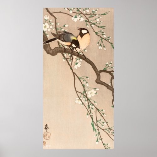 Japanese Asian Bird Chickadee Songbird Poster