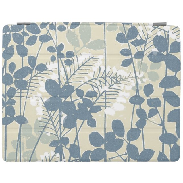 Japanese Asian Blue Leaf Flower iPad Smart Cover (Horizontal)