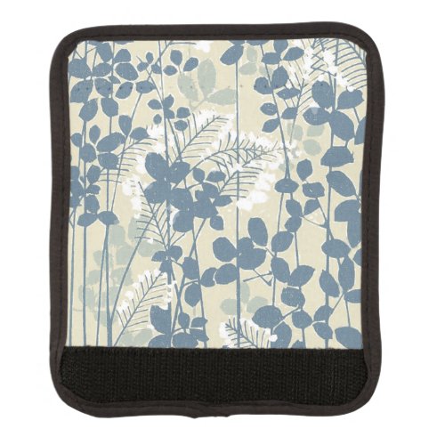 Japanese Asian Blue Leaf Flower Luggage Handle Wrap