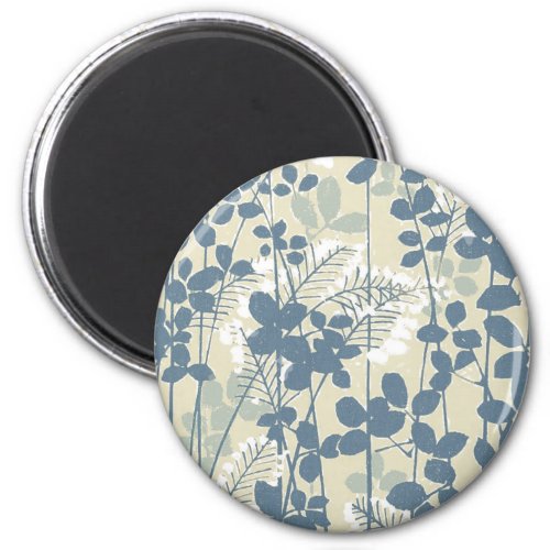 Japanese Asian Blue Leaf Flower Magnet