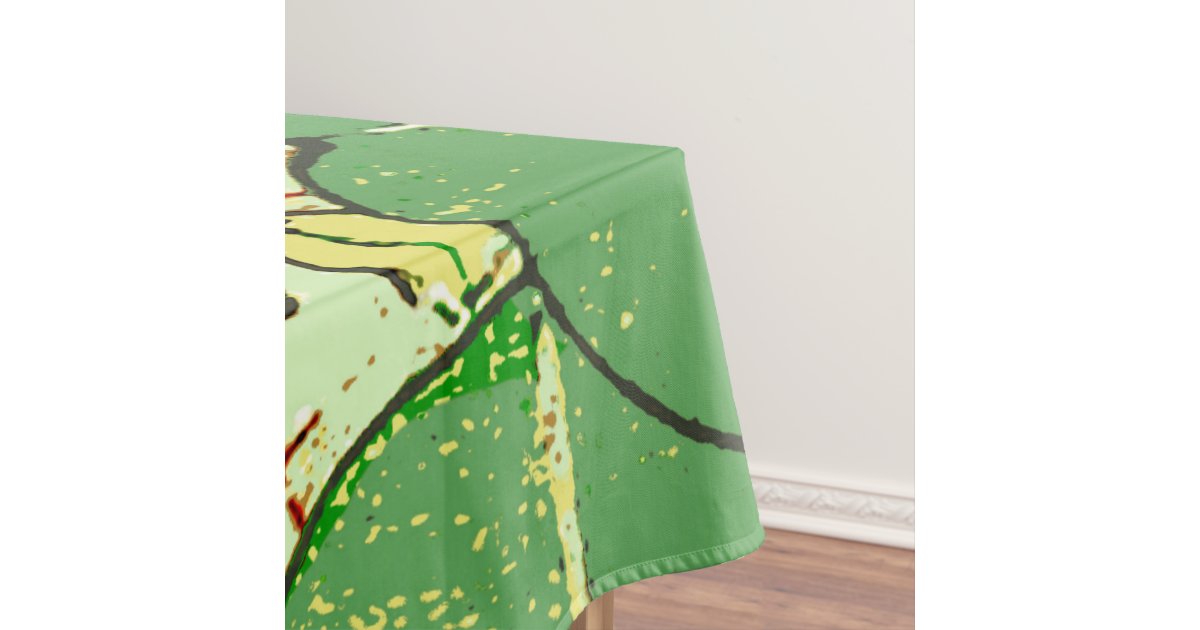 Anese Asian Green Art Print Fl Leaves Tablecloth Zazzle Anese Asian Green Art Print Fl