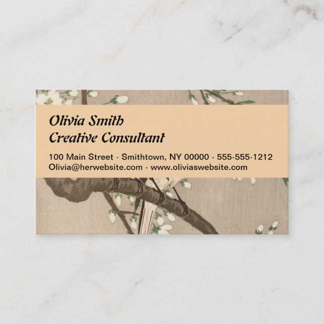 Japanese Asian Koson Bird Chickadee Songbird Business Card (Front)