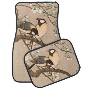 Japanese Asian Koson Bird Chickadee Songbird Car Floor Mat