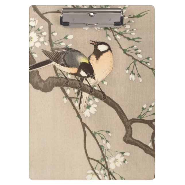 Japanese Asian Koson Bird Chickadee Songbird Clipboard (Front)