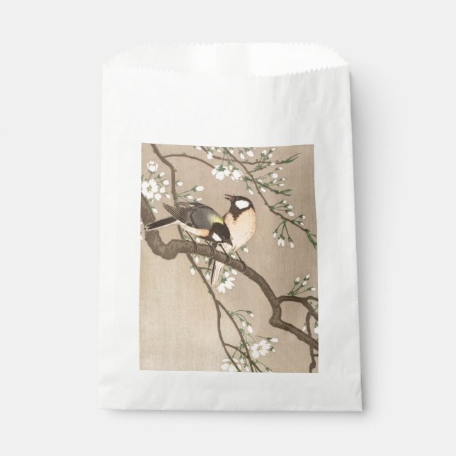 Japanese Asian Koson Bird Chickadee Songbird Favor Bag (Front)