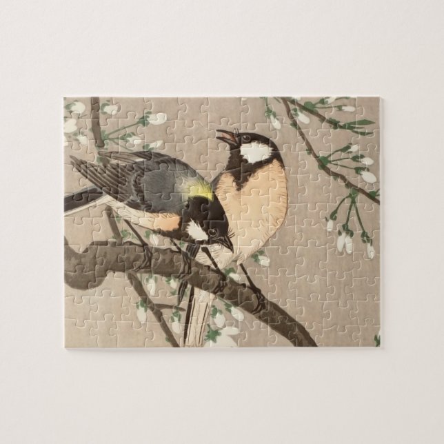 Japanese Asian Koson Bird Chickadee Songbird Jigsaw Puzzle (Horizontal)