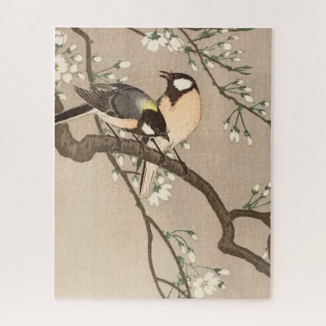 Japanese Asian Koson Bird Chickadee Songbird Jigsaw Puzzle (Vertical)