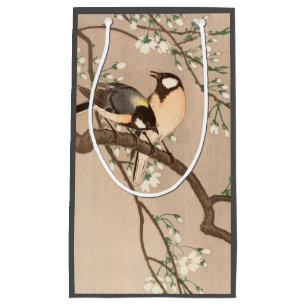 Japanese Asian Koson Bird Chickadee Songbird Small Gift Bag