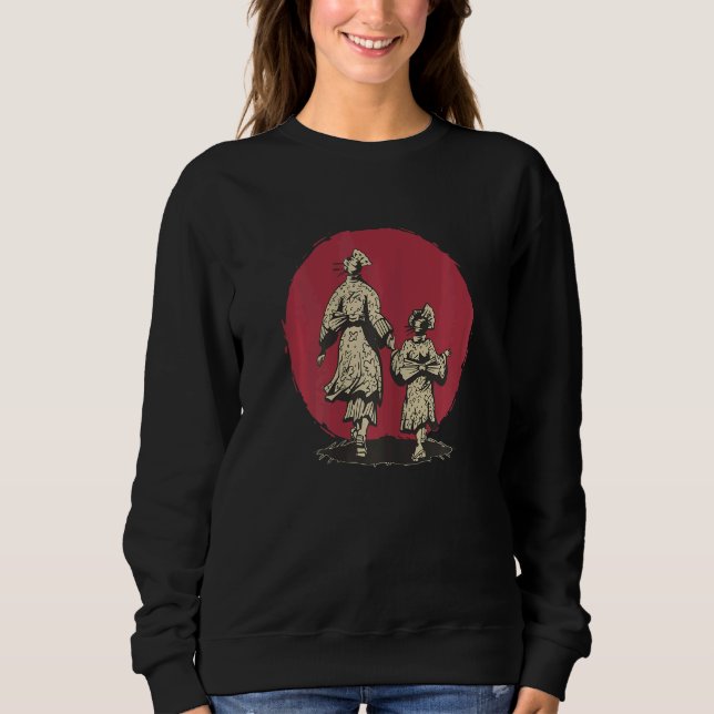 Japanese Asian Mom Samurai Culture Scenery Vintage Sweatshirt (Front)