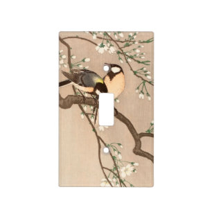 Japanese Asian Ohara Koson Bird Chickadee Songbird Light Switch Cover