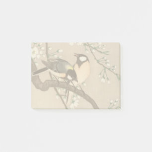 Japanese Asian Ohara Koson Bird Chickadee Songbird Post-it Notes