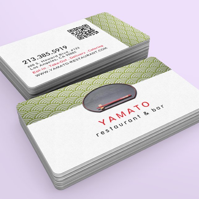 Japanese Asian Restaurant Chef Catering Business Card (Creator Uploaded)