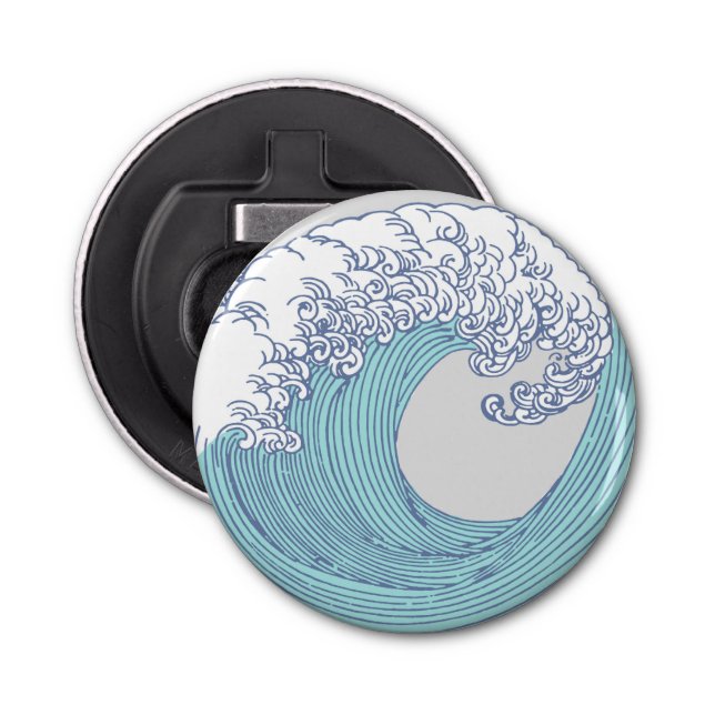 Japanese Asian Surf Wave Art Ocean Art Bottle Opener (Front)