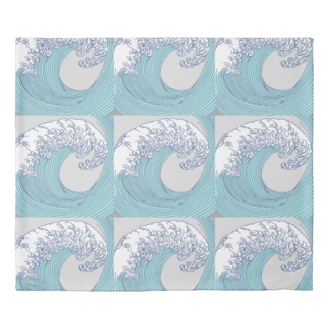 Japanese Asian Surf Wave Art Ocean Art Duvet Cover (Front)