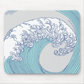 Japanese Asian Surf Wave Art Ocean Art Mouse Pad