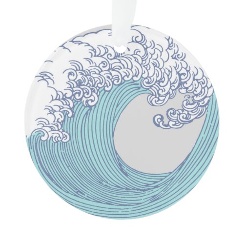 Japanese Asian Surf Wave Art Ocean Art Ornament