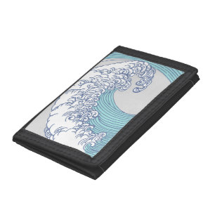 Japanese Asian Surf Wave Art Ocean Art Trifold Wallet