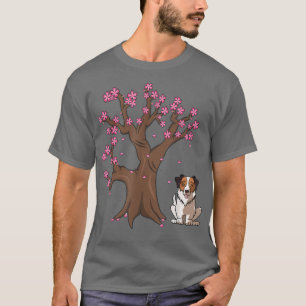 Japanese Australian Shepherd Aussie Dog Cherry Blo T-Shirt