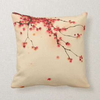 Japanese Autumn Art Throw Pillow