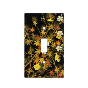 Japanese Autumn Leaves Antique Botanical Light Switch Cover