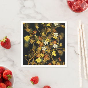 Japanese Autumn Leaves Antique Botanical Napkins