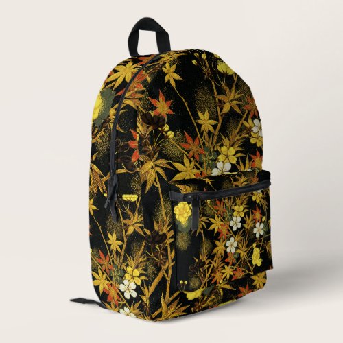 Japanese Autumn Leaves Antique Botanical Printed Backpack Japanese Autumn Leaves Antique Botanical Printed Backpack