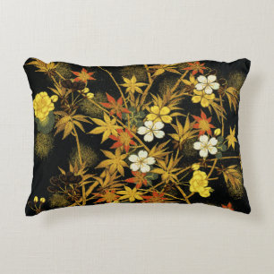 Japanese Autumn Leaves Antique Rich Classic Art Accent Pillow