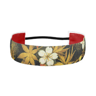 Japanese Autumn Leaves Antique Rich Classic Art Athletic Headband