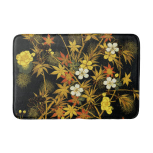 Japanese Autumn Leaves Antique Rich Classic Art Bath Mat