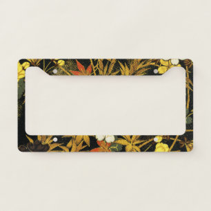 Japanese Autumn Leaves Antique Rich Classic Art License Plate Frame