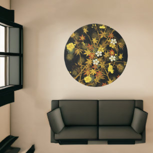 Japanese Autumn Leaves Antique Rich Classic Art Rug