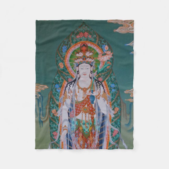Japanese Avalokiteshvara Fleece Blanket (Front)
