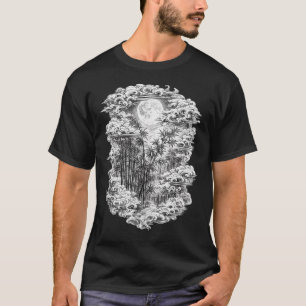 Japanese Bamboo Forest T-Shirt   Full Moon Ukiyo-e