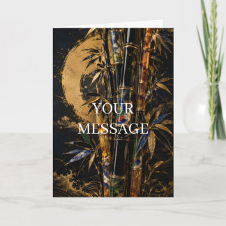 Japanese Bamboo Gold Art Personalized Card