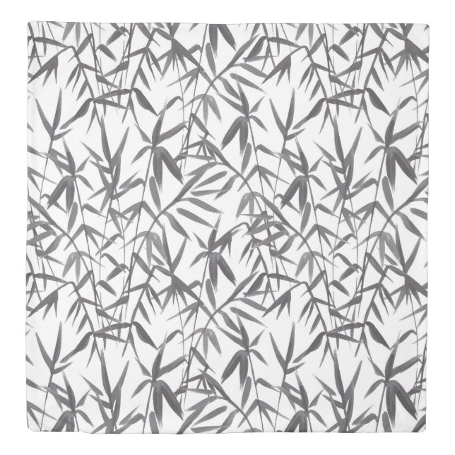 Japanese Bamboo Watercolor Duvet Cover (Front)