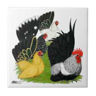 Japanese Bantam Quartet Ceramic Tile