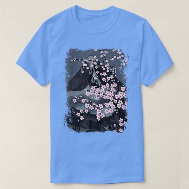 Japanese Beautiful Cherry Blossom, Sakura with Mou T-Shirt (Design Front)